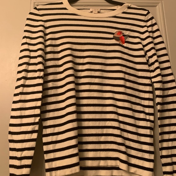 Black and white JCrew sweater with bird - Picture 1 of 5